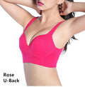 Camisas de yoga para mujer, S-XL Push Up acolchado sin alambre a prueba de sacudidas Running Athletic Gym Fitness Sports Bras Tops